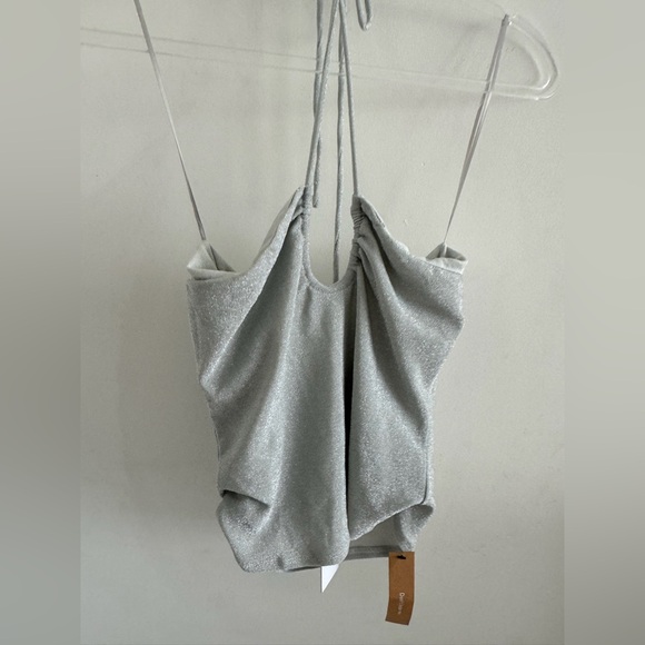 NWT Reformation Anders knit top in silver sparkle - Picture 4 of 7